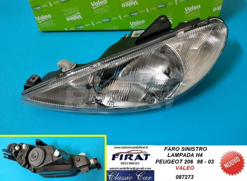 FARO PEUGEOT 206 98 -03 H4 ANT.SX (087273)
